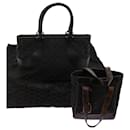 GUCCI Hand Bag GG Canvas 2Set Black Auth bs11151 - Gucci