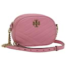 TORY BURCH Quilted Chain Shoulder Bag Leather Pink Auth am5420 - Tory Burch