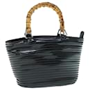 GUCCI Bamboo Hand Bag Patent leather Black 000 1817 0517 Auth ep2720 - Gucci