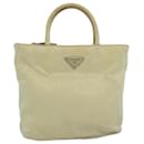 PRADA Hand Bag Nylon Beige Auth bs10677 - Prada