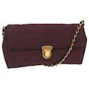 PRADA Quilted Chain Shoulder Bag Nylon Rot Auth am5477 - Prada