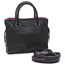 LOEWE Flamenco Hand Bag Leather 2way Black Auth hk1050 - Loewe