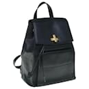 CELINE Macadam Backpack Leather Black Auth hk993 - Céline