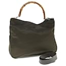 GUCCI Bamboo Handtasche Nylon 2Weise Brown Auth 61840 - Gucci