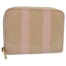 Monedero LOUIS VUITTON Vernis Rayure Zippy Rosa Beige M58066 LV Auth 62555 - Louis Vuitton