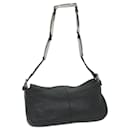 FENDI Chain Shoulder Bag Leather Black Auth bs11311 - Fendi