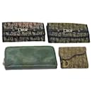 Christian Dior Trotter Canvas Wallet 4Set Navy Green Auth ar11250