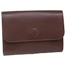 CARTIER Clutch Bag Leather Red Auth am5549 - Cartier