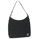 FENDI Zucchino Canvas Shoulder Bag Black Auth ep2840 - Fendi