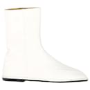 The Row Canal Ankle Boots in White Leather - The row