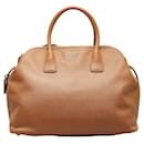 Prada Saffiano Cuir Triple Zip Dome Tote Bag Leather Handbag in Excellent condition