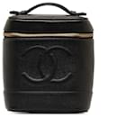 Bolsa Chanel Black CC Caviar Vanity Bag