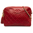 Chanel Rote CC-Kameratasche mit Quaste