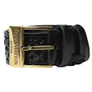 Cinturón negro con hebilla de la marca y detalle recortado - Louis Vuitton
