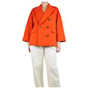 Veste en laine à boutonnage doublé orange - taille UK 10 - Alberto Biani