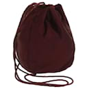 PRADA Shoulder Bag Satin Wine Red Auth bs12014 - Prada