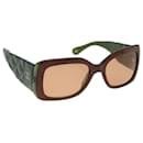 CHANEL Sunglasses plastic Green CC Auth ac2760 - Chanel