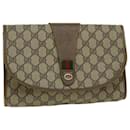 Bolso de mano GUCCI GG Canvas Web Sherry Line PVC Beige Rojo Verde Auth 66716 - Gucci