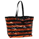 PRADA Sequin Tote Bag Nylon Orange Auth hk1096 - Prada