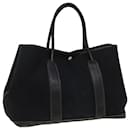 HERMES Garden Party PM Hand Bag Canvas Black Auth 66285 - Hermès