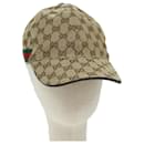 GUCCI GG Canvas Web Sherry Line Cap L size Beige Red Green 200035 Auth am5811 - Gucci