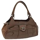 Salvatore Ferragamo Gancini Sac à Main Cuir Marron Auth 66248