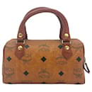 MCM Nano Boston Bag handbag cognac brown bag mini handbag logo print