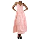 Pink sleeveless tiered midi dress - size UK 8 - Maje