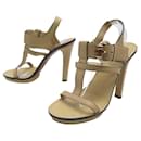 CHAUSSURES GUCCI SANDALES BAMBOO 283544 CUIR BEIGE 39.5 + BOITE SHOES - Gucci