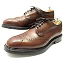 CHURCH'S GRAFTON DERBY FLORAL TOE SHOES 8.5g 42.5 BROWN LEATHER SHOES - Church's