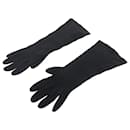 PAIR OF SOIREE HERMES GLOVES SIZE 7 In black suede leather 3/4 LEATHER GLOVES - Hermès