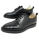 PRADA DERBY SHOES IN BLACK BRUSHED LEATHER 8.5 42.5 BLACK LEATHER SHOES - Prada