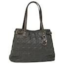 Christian Dior Tote Bag Coated Canvas Gray Auth hk1106