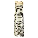 Lafayette 148 New York Ivory / Black Striped Sleeveless Crepe Midi Dress - Autre Marque