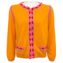 Moschino Couture Orange Cardigan Sweater with Crochet Trim - Autre Marque