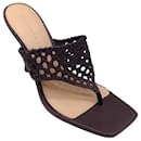 Veronica Beard Brown Woven Leather High Heeled Sandals - Autre Marque