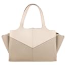 Celine Tri-Fold tote leather handbag in Beige - Céline