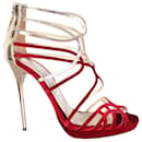 Bunting Red and Silver Caged Heels - Jimmy Choo