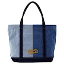 Sac cabas moyen Fox Head - Maison Kitsune - Denim - Bleu - Autre Marque