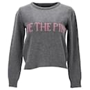 Alberta Ferretti 'Live The Pink' Sweater in Grey Cashmere