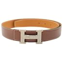 Hermes Constance Reversible Belt in Brown & Tan Leather - Hermès