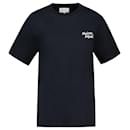 Camiseta cómoda de escritura a mano - Maison Kitsune - Algodón - Negro - Autre Marque