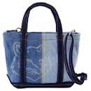 Mini sac cabas Fox Head - Maison Kitsune - Denim - Bleu - Autre Marque