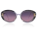Vintage Grauer Farbverlauf B10 Ovale Sonnenbrille mit Kristallen 140 MM - Autre Marque