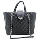 Black 2016 caviar quilted tote bag - Chanel