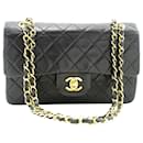 Black 1989-1991 lambskin small Classic double flap bag - Chanel