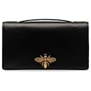 Dior Black Leather Bee Clutch