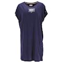 Tommy Hilfiger Vestido estilo camiseta con logo y corte holgado para mujer en algodón azul marino