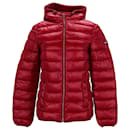 Tommy Hilfiger Womens Quilted Hooded Jacket in Red Nylon