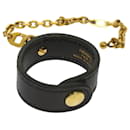 HERMES Nomad Glove Holder Charm Leather Black Gold Auth bs12148 - Hermès